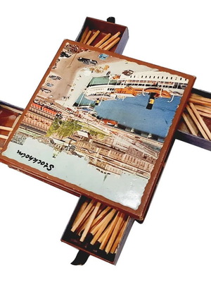 Vintage Stockholm souvenir matchbox with 4 inner matchboxes