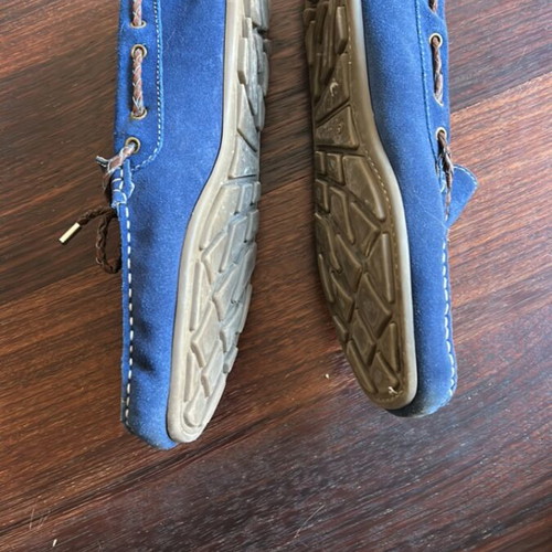 Blue suede leather men's loafers size 45 like new