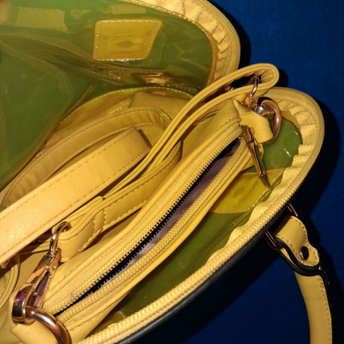 Yellow handbag with inner bag like new