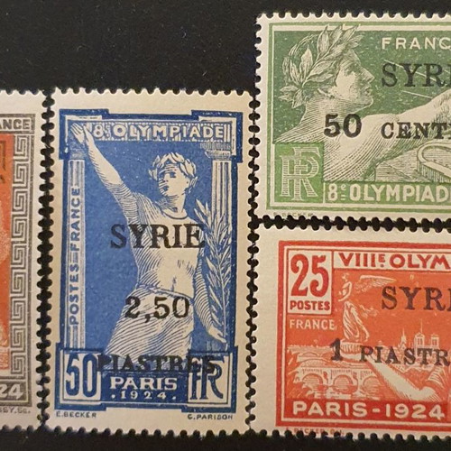 Syria 1924 stamp series new, 4 unmounted mint stamps