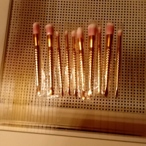 Makeup brush set of 10 new with case