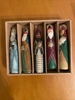 Set of 5 Christmas figures of Holy Family and Three Wise Men new