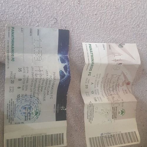 Panathinaikos Tickets used, set of 25