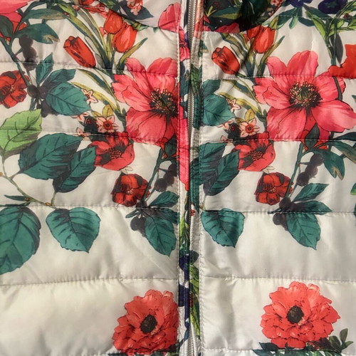 Women's jacket like new with floral print and stand-up collar