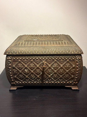 Vintage Soviet jewelry box used, silumin, 1960s