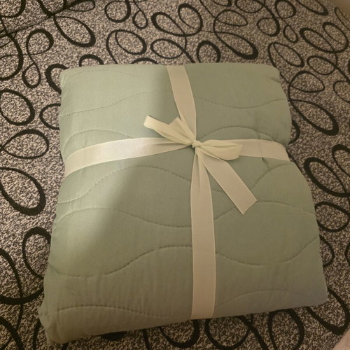 Milestone double-sided single quilt 160x220 cm, light green and grey