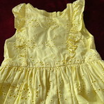 Βρεφικό φόρεμα mothercare για κορίτσι 12-18 μηνών 86 cm κίτρινο με κεντήματα και επένδυση σαν καινούργιο