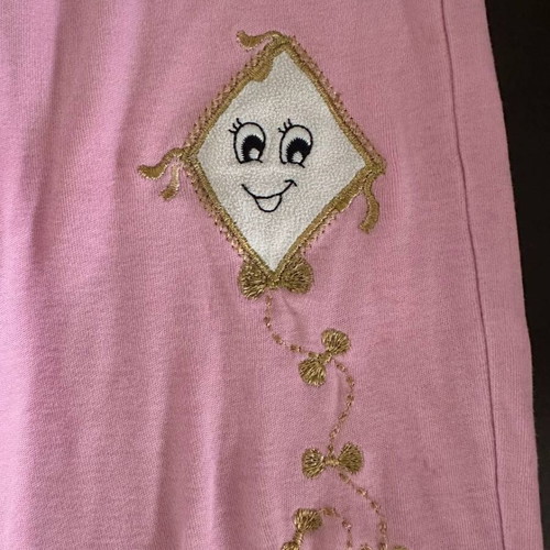 Pink Girl's Sweatpants with Embroidered Kite Like New, Size 4-5 Years