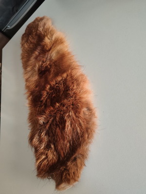 Vintage fur collar scarf used, rich warm brown reddish tones