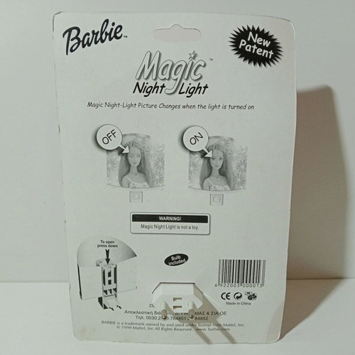 Mattel Barbie night light 1999 European power 230V-50Hz new