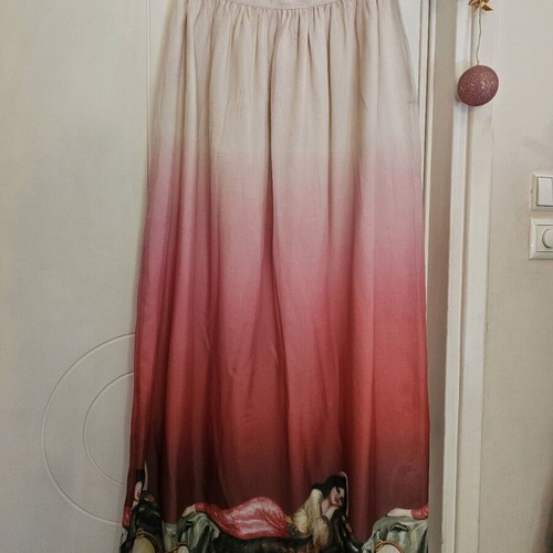 Manoush Elegant Maxi Silk Skirt like new, pink gradient