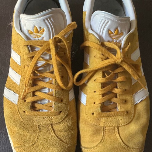 Adidas Gazelle men's casual shoes size 45 used yellow mustard