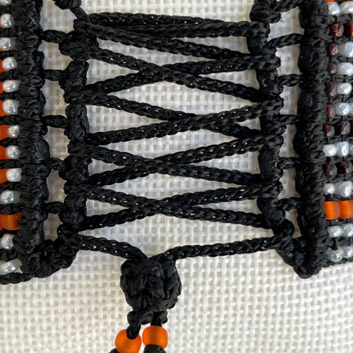 Handmade beaded bracelet like new, multicolor with Greek key pattern