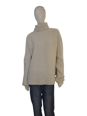 Raey Ivory Turtleneck Sweater 100% Virgin Wool like new