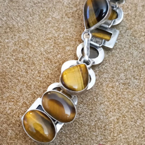Silver bracelet 925 with tiger's eye like new