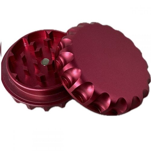 Metal grinder 60x28mm one-chamber magnetic red new