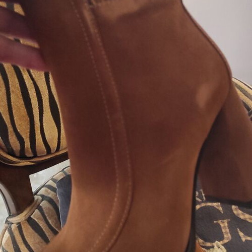 Castor ankle boots new leather brown size 40 heel 10 cm