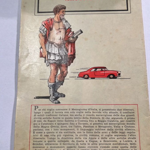 Italy Tourist Map 1960 used, Italian language