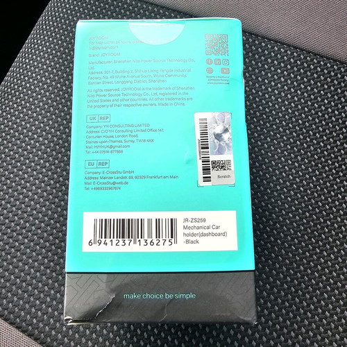 Joyroom JR-ZS259 Car Phone Holder 4.6" - 6.7" with Adjustable Hooks Black new