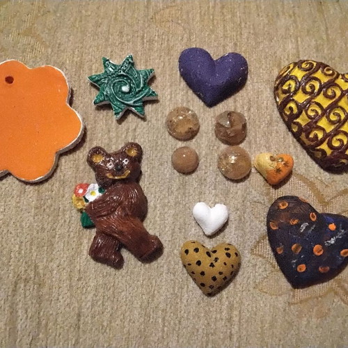 Clay crafts hand painted and glazed, new