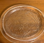 Glass serving platter with fish design new