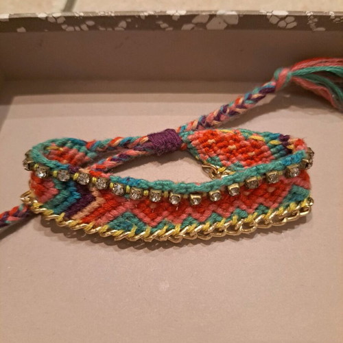 Ethnic bracelet handmade, like new, multicolored and gold