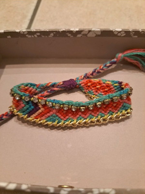 Ethnic bracelet handmade, like new, multicolored and gold
