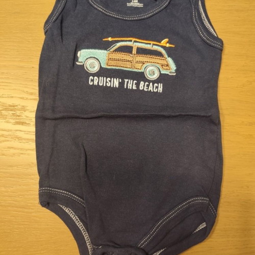 Baby sleeveless romper HB Sun Sand Surf like new, 3-6 months