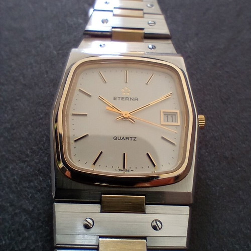 Eterna Royal Quartz men's watch used, two-tone design