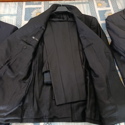 Men's suits used, set of 3, Pal Zileri, black, size L
