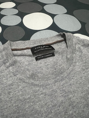 Zara man men's blouse with fine cashmere knit like new, gray, size M