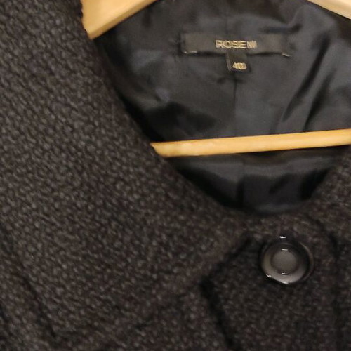Bouclé coat with bell sleeves black like new size M