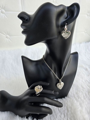 Just Cavalli jewelry set stainless steel with white zircon like new