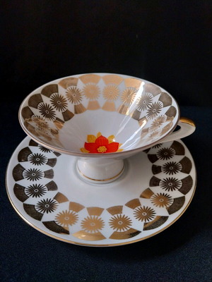 Vintage Mid Century Winterling Poinsettia Bavaria φλιτζάνι και πιατάκι σαν καινούργιο