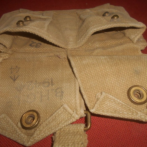 English Canvas Pouches for Lee-Enfield Cartridges used, set of 2, 1942 WWII