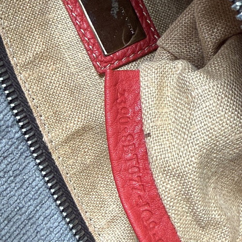 Fendi Zucca Two-Part Vintage Crossbody Bag, brown and red