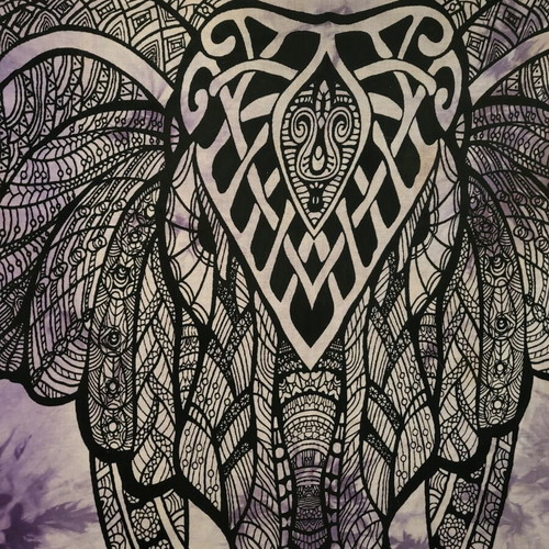 Tablecloth used, decorative elephant print fabric