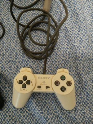 Sony PlayStation 2 controllers and memory card used