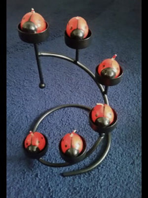 Metal candle holder for 6 candles vintage condition