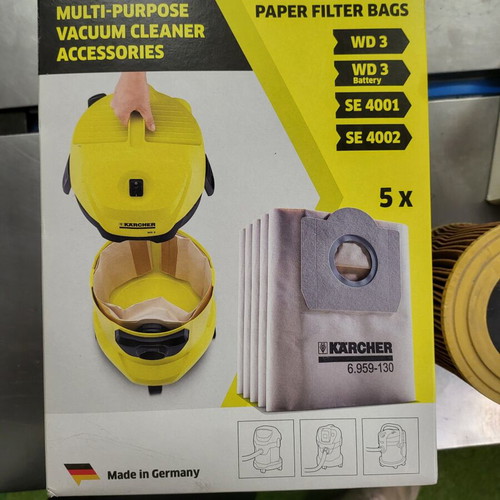 Kärcher replacement set like new, 2 filters and 8 bags for WD 3, SE 4001