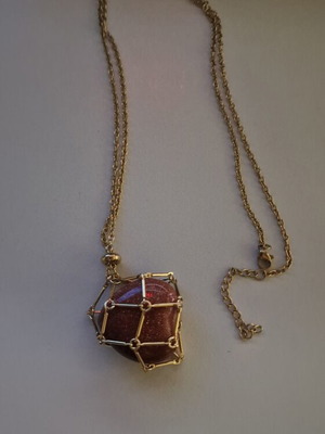 Necklace with goldstone heart