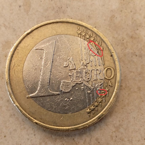1 Euro Coin France 1999 Used Collectible With Minting Errors