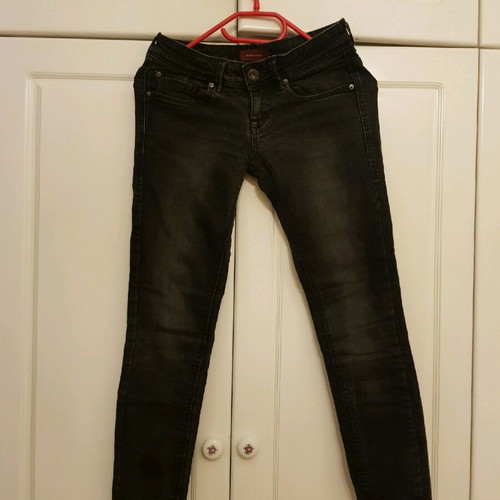 Jeans used, black and dark blue straight leg, size S