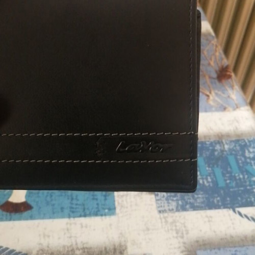Lavor leather men's wallet new, black with box