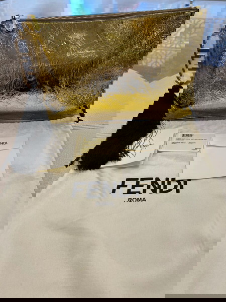FENDI Metallic Gold Clutch Bag