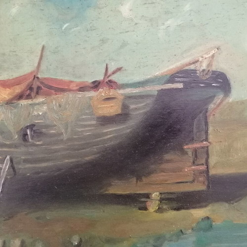 Painting Karnagio oil on hardboard used, framed by artist Mpiza