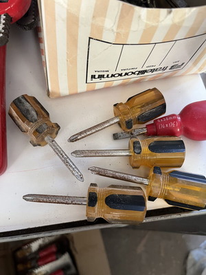 Mini screwdrivers used, small worn set