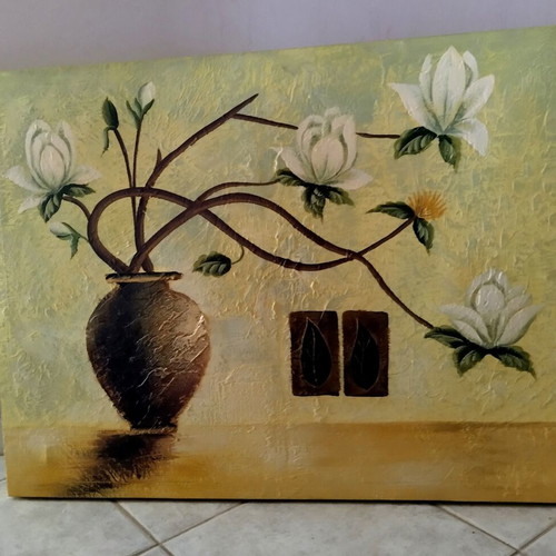Embossed painting on canvas with acrylics, like new, 80×60cm
