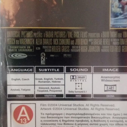 The Chronicles of Riddick DVD used with subtitles