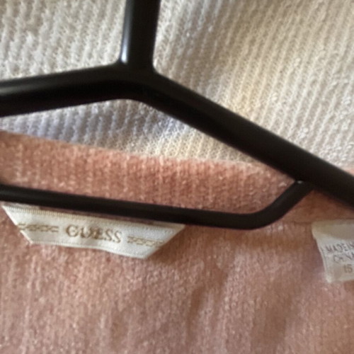 Guess velour cardigan, white and pink, XS